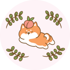 Pink Shiba Leaf Sticker