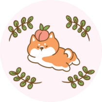 Pink Shiba Leaf Sticker
