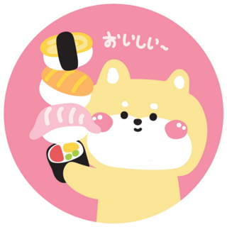 Pink Shiba Sushi Sticker