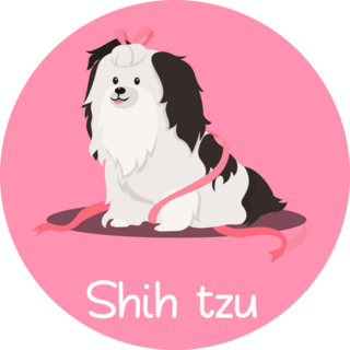 Pink Shih Tzu Dog Sticker