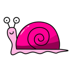 Pink Smile Snail Sticker
