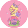 Pink Snail With Friends Sticker
