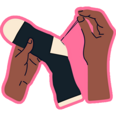 Pink Sock Sew Sticker