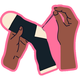 Pink Sock Sew Sticker