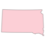 Pink South Dakota Map Sticker