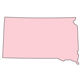 Pink South Dakota Map Sticker