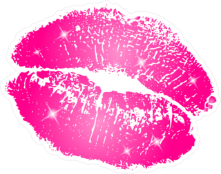 Pink Sparkle Kiss Sticker