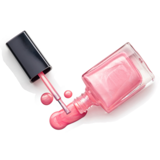 Pink Sparkle Nail Polish Pouring Out Sticker