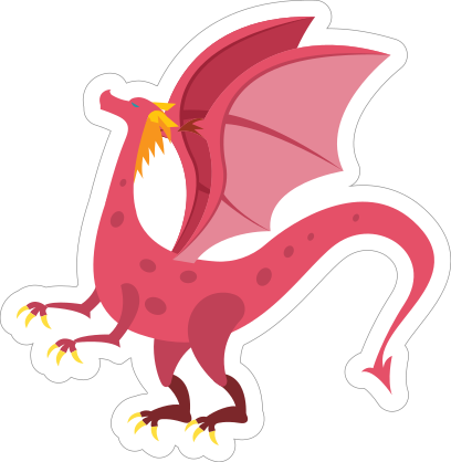 Pink Spotted Dragon Sticker