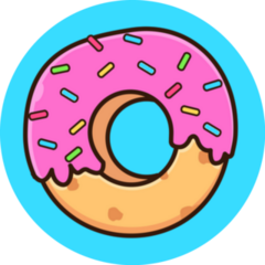 Pink Sprinkle Donut On Blue Sticker