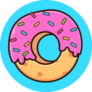 Pink Sprinkle Donut On Blue Sticker