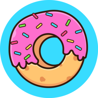 Pink Sprinkle Donut On Blue Sticker