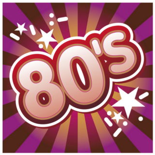 Pink Star Theme Of The 80s Sticker