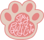 Pink Stay Pawsitive Paw Print Sticker