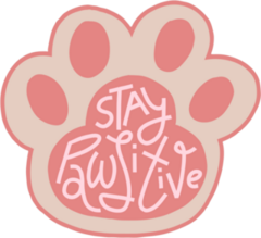 Pink Stay Pawsitive Paw Print Sticker