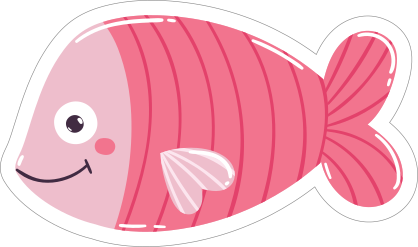 Pink Striped Fish Sticker