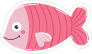 Pink Striped Fish Sticker
