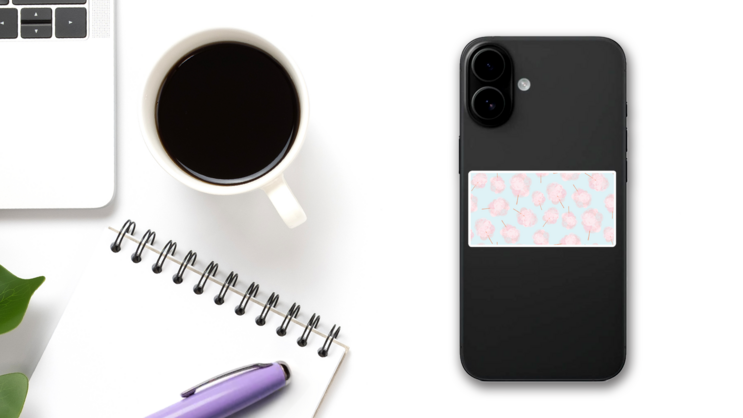 Pink Sweet Cotton Candy Sticker on a Phone (New) example