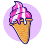 Pink Swirl Ice Cream Sticker