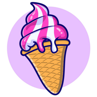 Pink Swirl Ice Cream Sticker