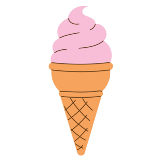 Pink Swirl Simple Ice Cream Sticker