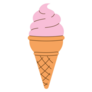 Pink Swirl Simple Ice Cream Sticker