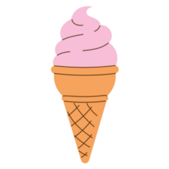 Pink Swirl Simple Ice Cream Sticker