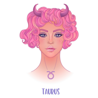 Pink Taurus Astrological Sign Sticker