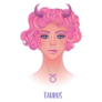 Pink Taurus Astrological Sign Sticker