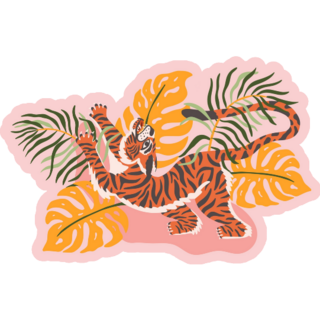 Pink Tiger Jungle Sticker