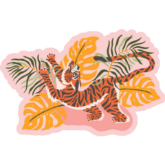 Pink Tiger Jungle Sticker
