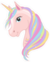 Pink Unicorn Head With Rainbow Mane Sticker