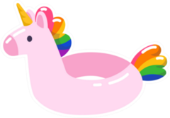 Pink Unicorn Swim Ring Sticker