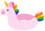 Pink Unicorn Swim Ring Sticker