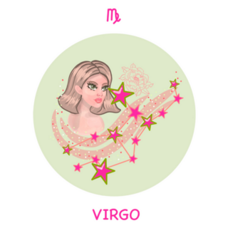 Pink Virgo Constellation Sticker