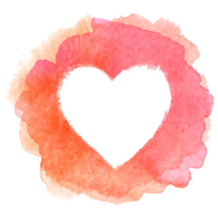 Pink Watercolor Painted Heart Shape Sticker