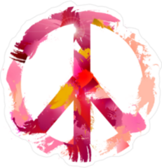 Pink Watercolor Peace Sign Sticker