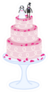 Pink Wedding Cake With Bride And Groom Topper Sticker