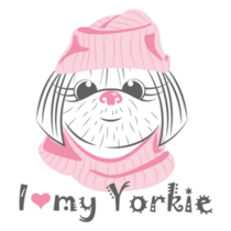 Pink Yorkie Love Sticker