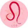 Pink Zodiac Sign Leo Sticker