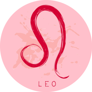 Pink Zodiac Sign Leo Sticker