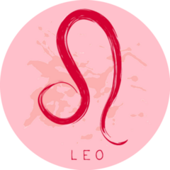 Pink Zodiac Sign Leo Sticker