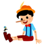 Pinocchio Long Nose Illustration Sticker