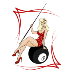 Pinup Retro Billiard Sticker