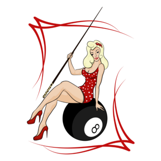Pinup Retro Billiard Sticker