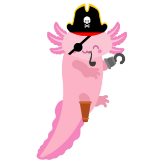 Pirate Axolotl Sticker