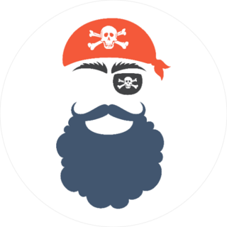 Pirate Face Silhouette Circle Sticker