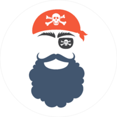 Pirate Face Silhouette Circle Sticker