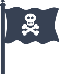 Pirate Flag On Pole Sticker