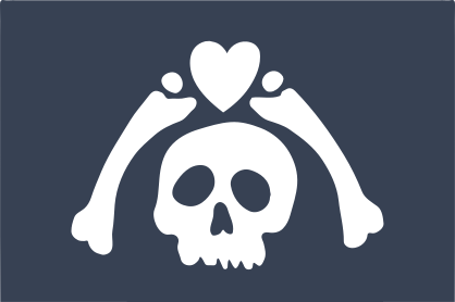 Pirate Flag With Heart Sticker